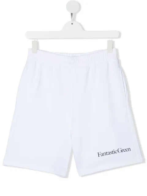 MSGM Kids TEEN logo-print cotton shorts