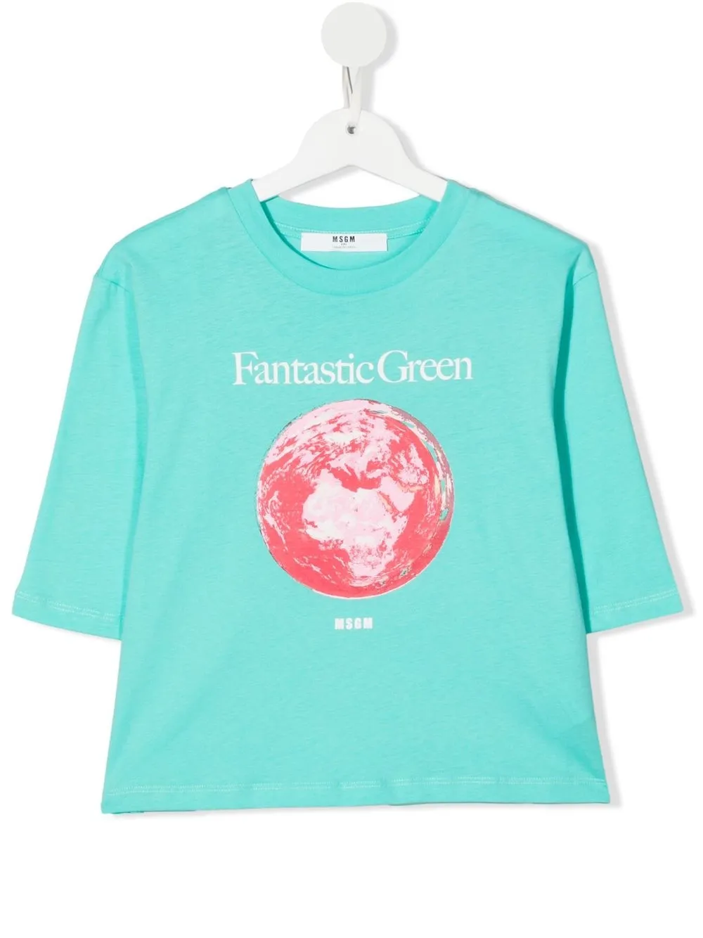 

MSGM Kids playera con logo estampado - Azul