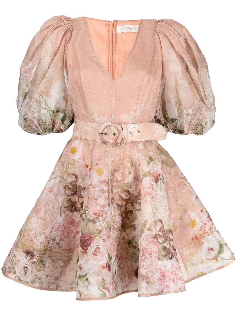 

ZIMMERMANN vestido Dancer corto con jardín estampado - Rosado