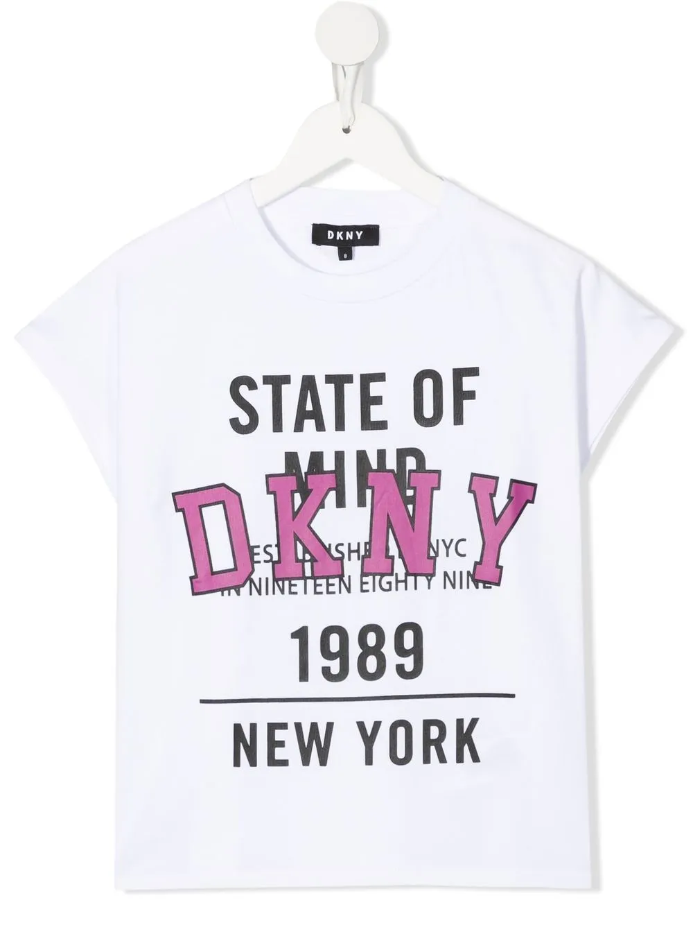 

Dkny Kids playera con cuello redondo y logo - Blanco