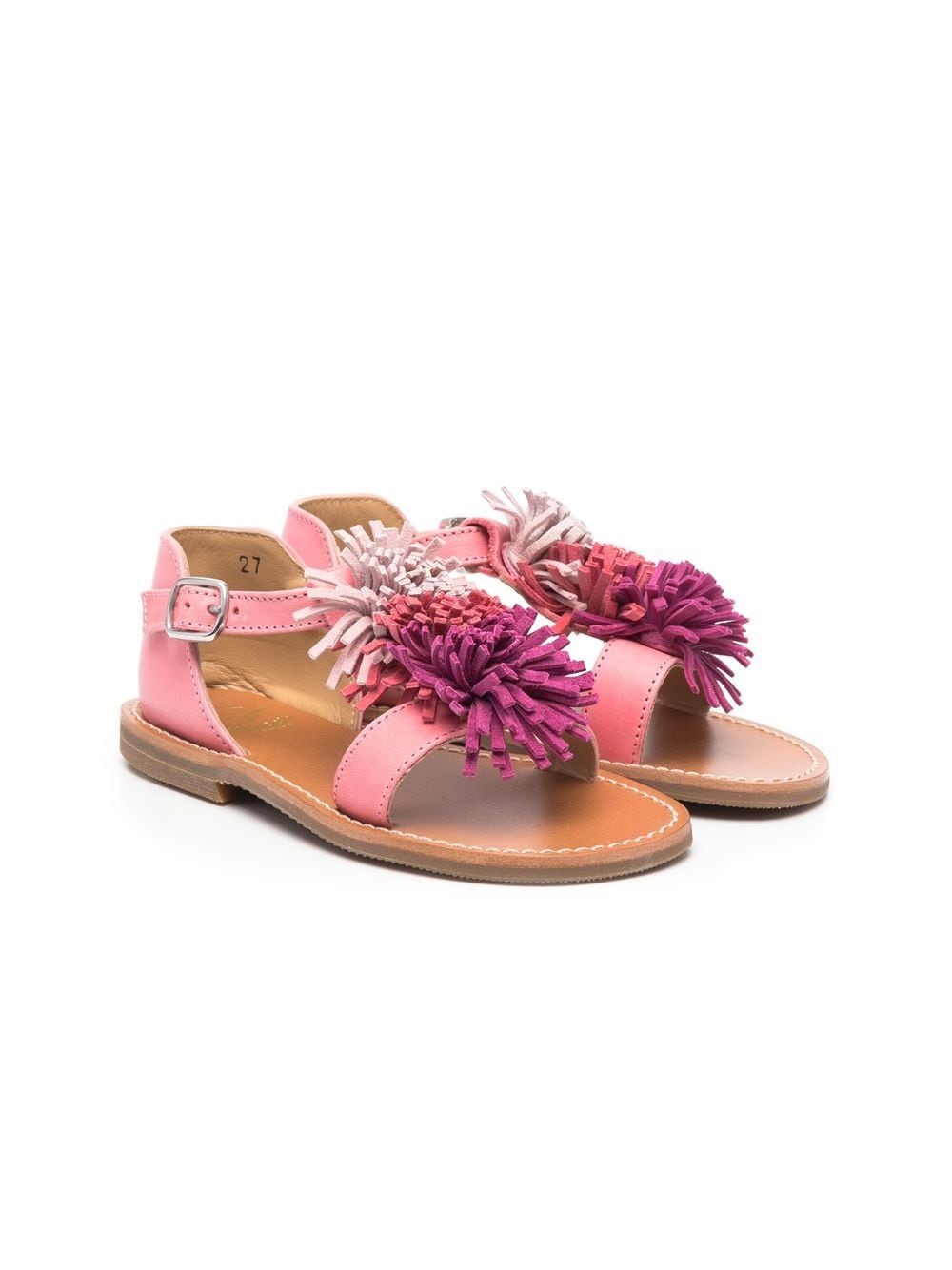 Gallucci Kids' Pompom-detail Open-toe Sandals In Pink