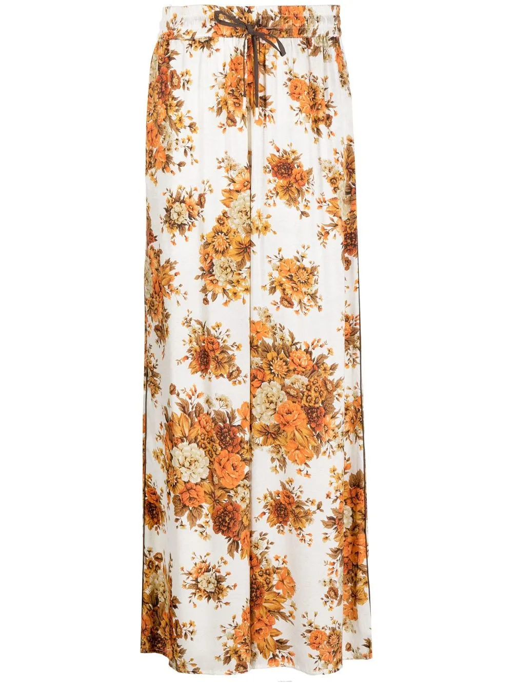 

ALEMAIS pantalones palazzo Derbycon estampado floral - Naranja