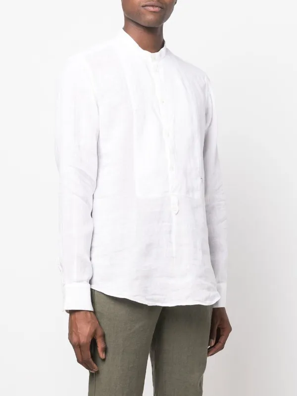 Massimo Alba Linen band-collar Shirt 