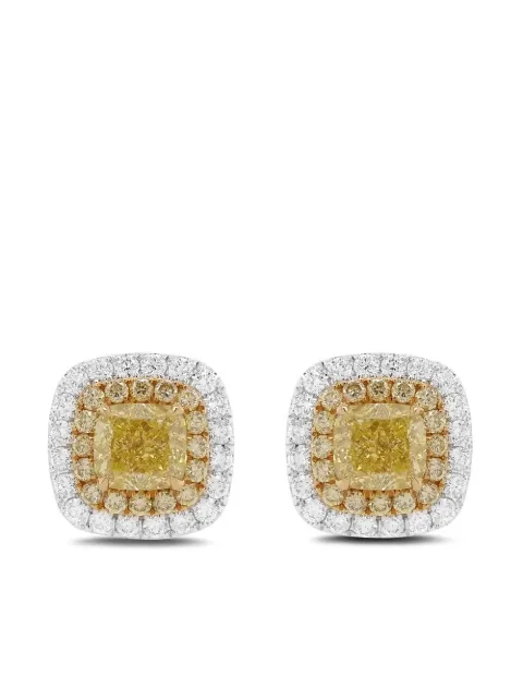 HYT Jewelry 18kt white and yellow gold diamond stud earrings