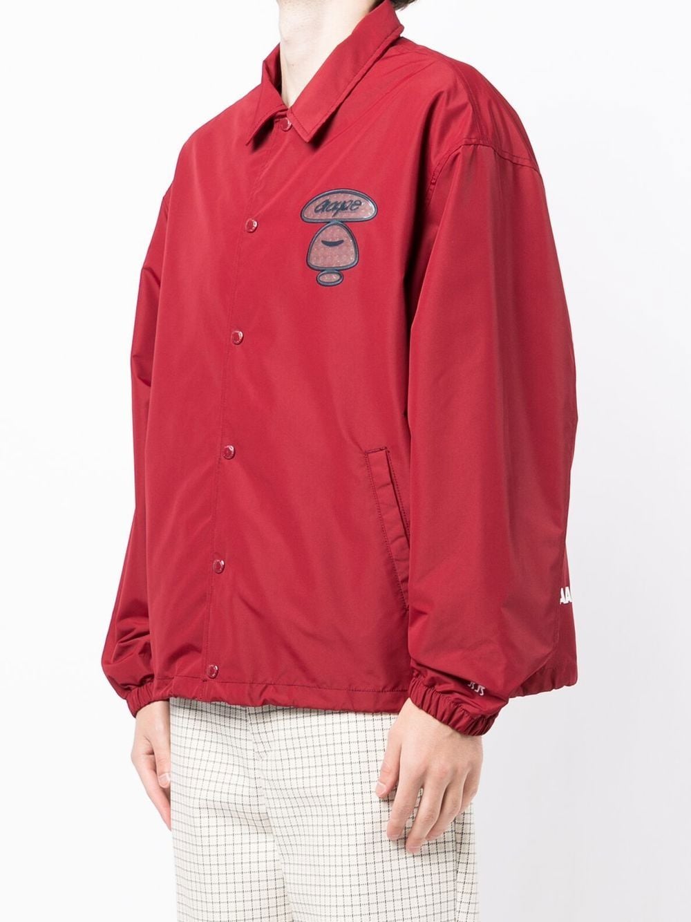 Shop Aape By A Bathing Ape Milo-patch Shirt Jacket In Red