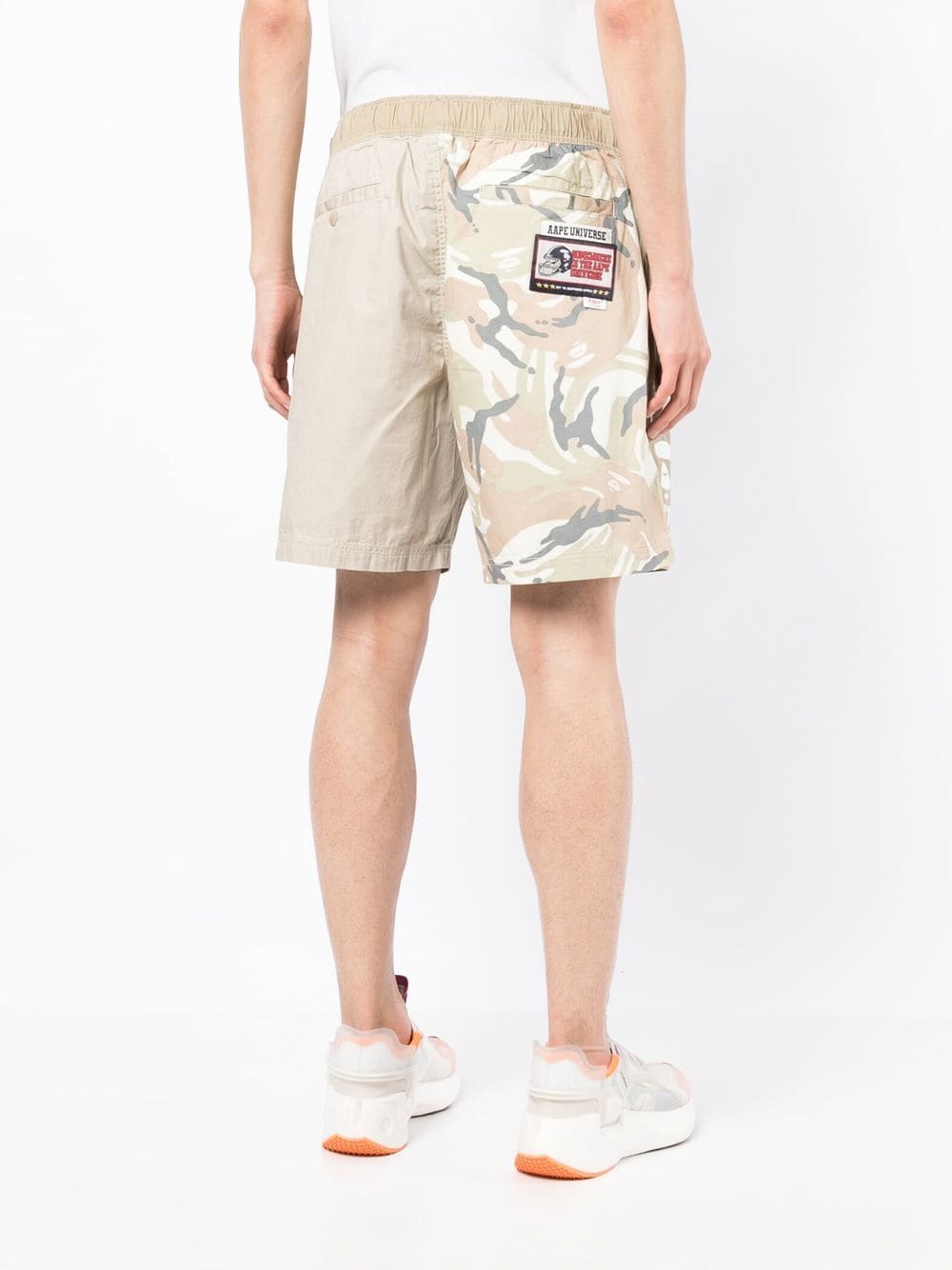 Shop Aape By A Bathing Ape Camouflage-print Elasticated Shorts In Brown
