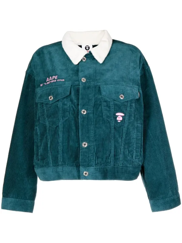 Embroidered Denim Jacket in Pink - BAPE Kids