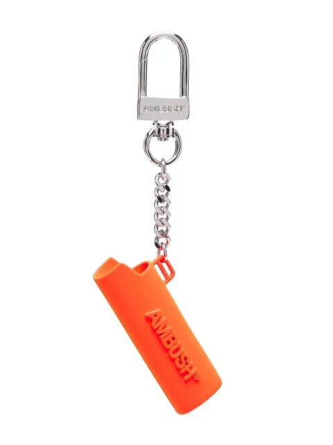 AMBUSH logo-embossed lighter case keyring 