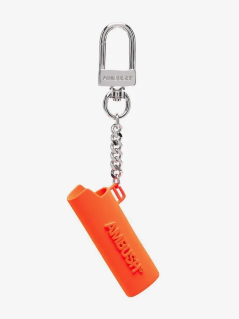 AMBUSH logo-embossed lighter case keyring