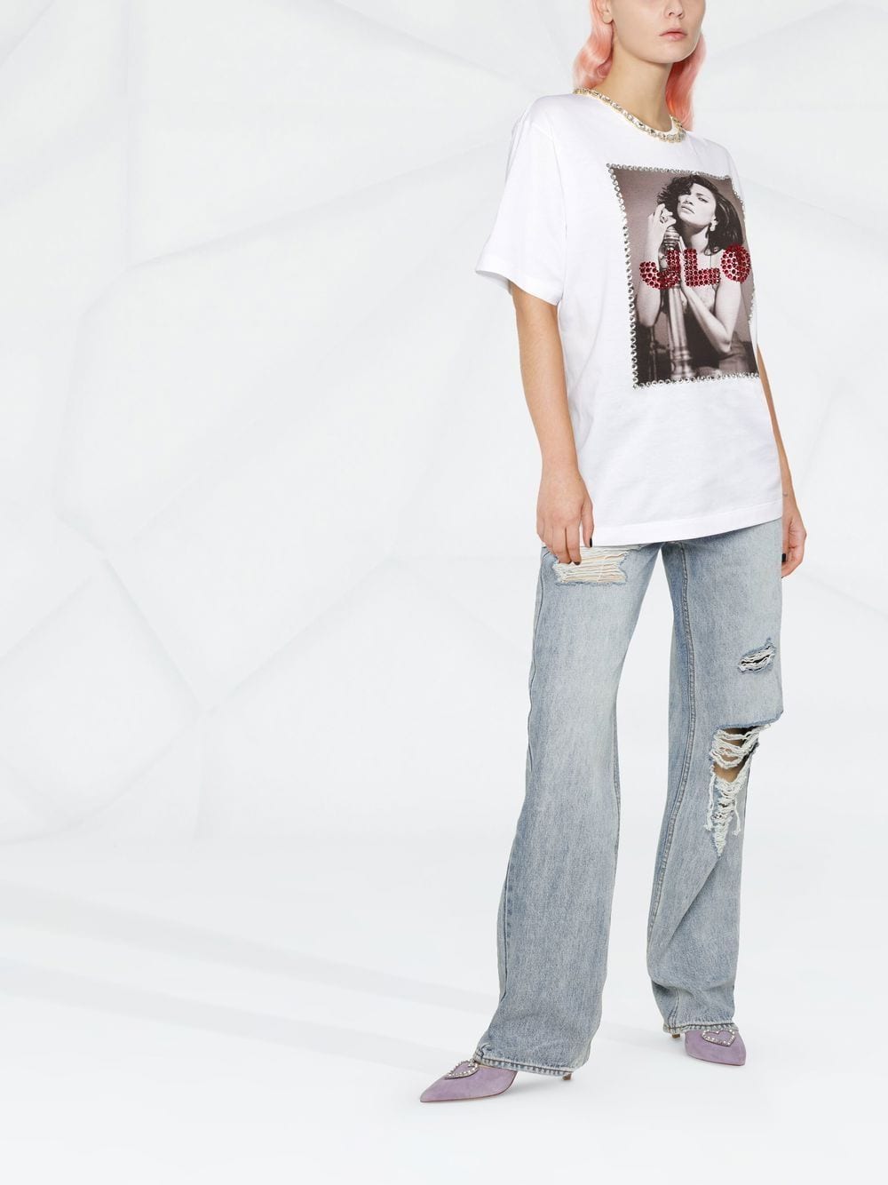 Shop Dolce & Gabbana J.lo Photograph-print T-shirt In White