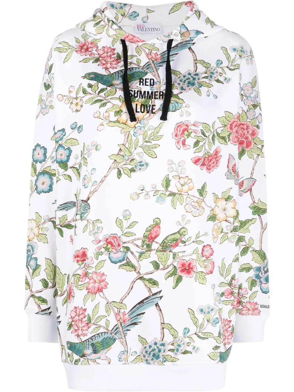 

RED Valentino hoodie con estampado floral - Blanco