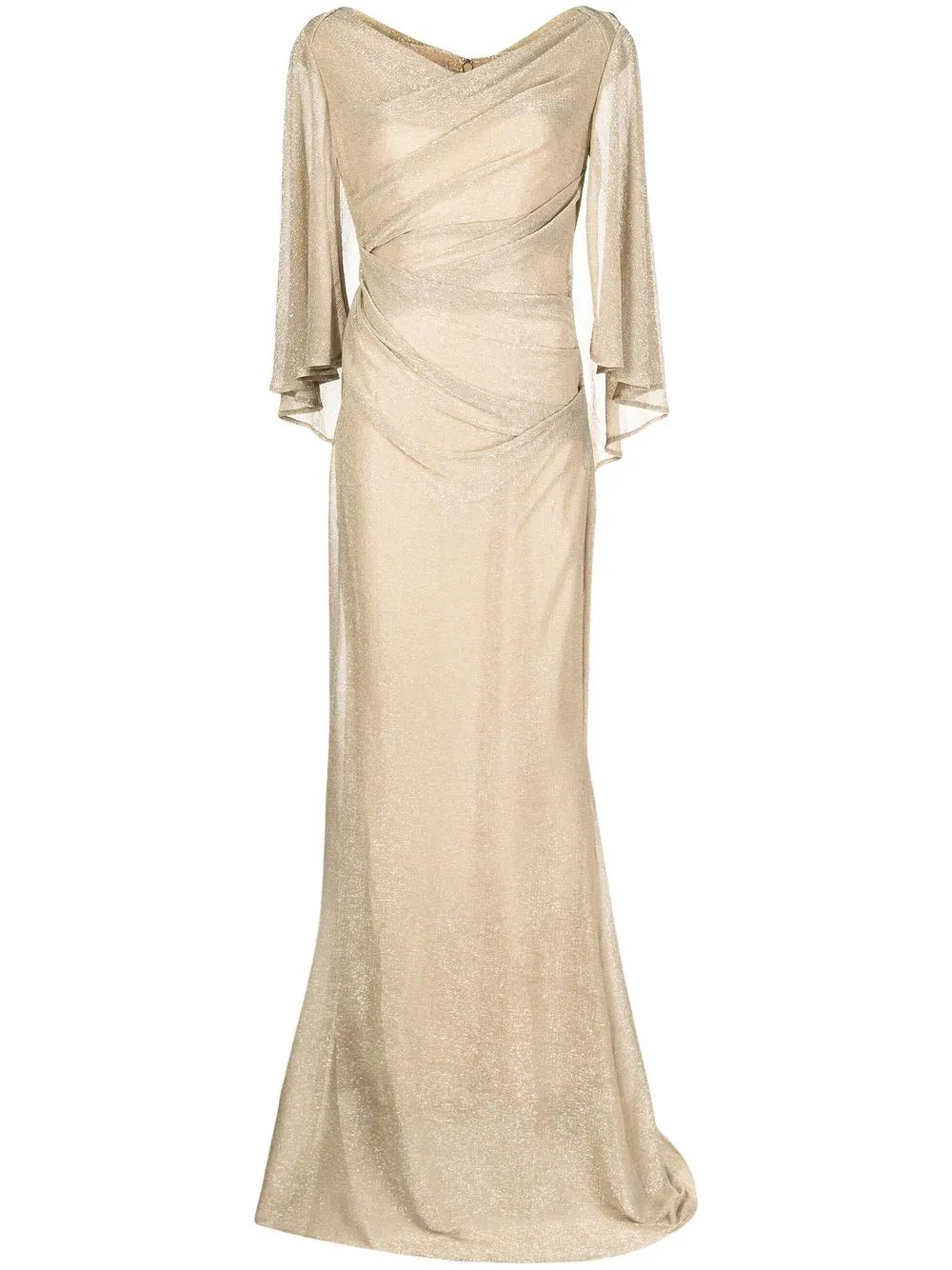 

Talbot Runhof draped cape gown - Gold