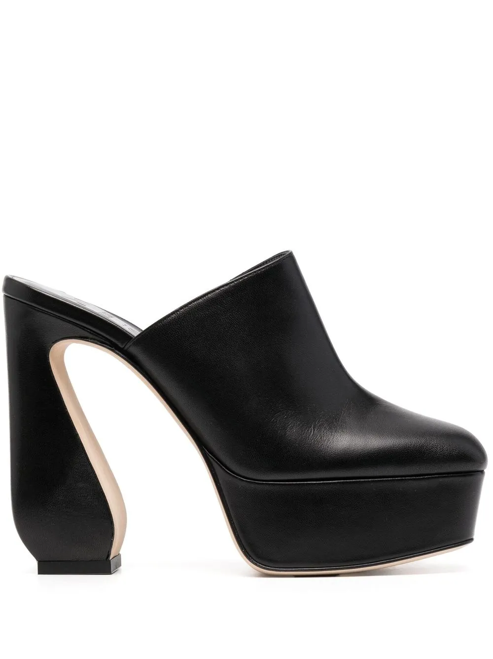 

Si Rossi square-toe leather mules - Black