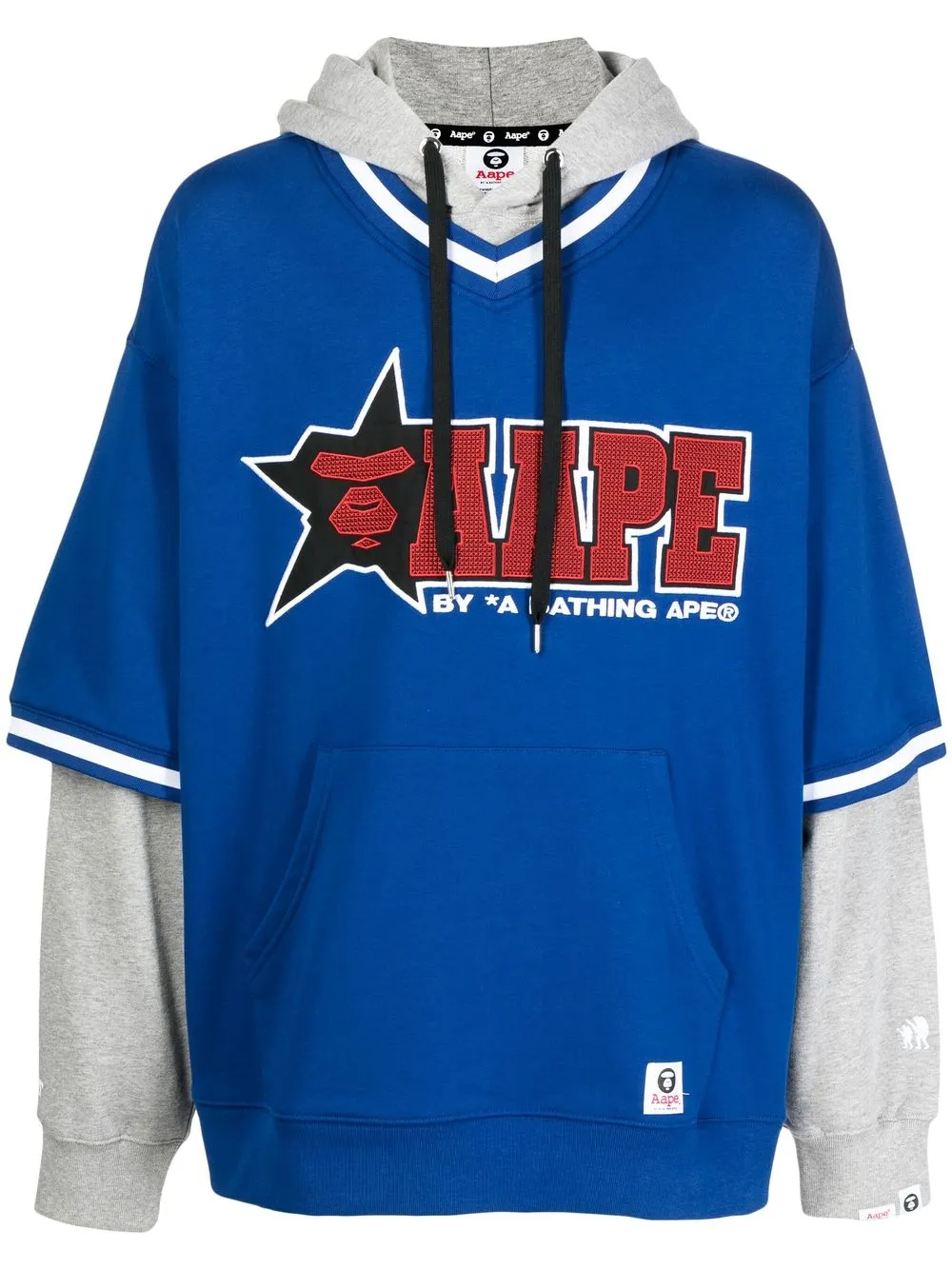 

AAPE BY *A BATHING APE® logo-print pullover hoodie - Blue