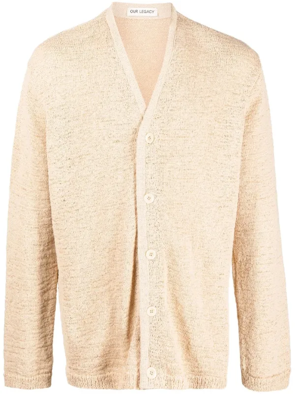 OUR LEGACY textured-knit V-neck Cardigan - Farfetch