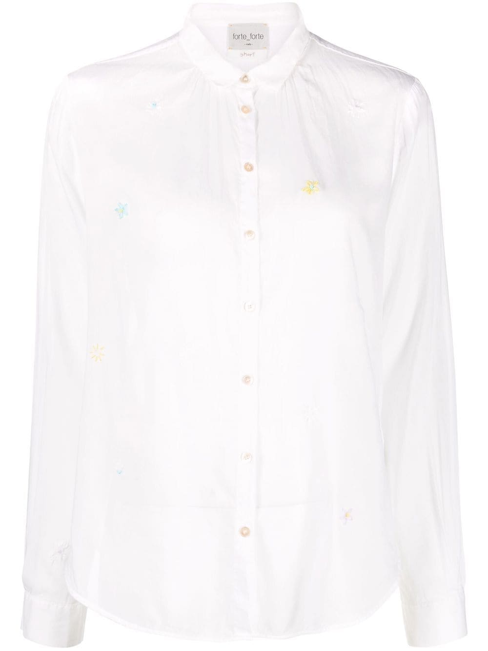 Forte Forte Floral-embroidered Buttoned Shirt In White