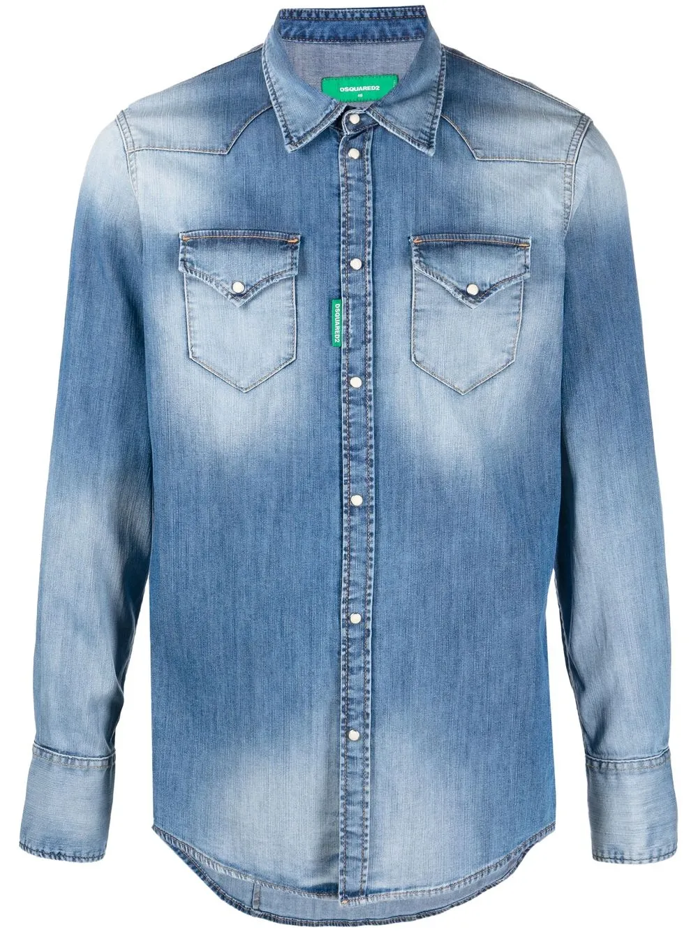 

Dsquared2 camisa de mezclilla con efecto desgastado - Azul