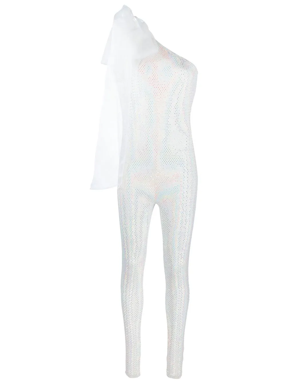 

Atu Body Couture jumpsuit holográfico de una sola manga - Blanco