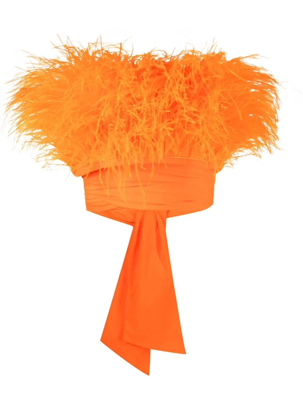 

Atu Body Couture strapless feather-trim cropped top - Orange