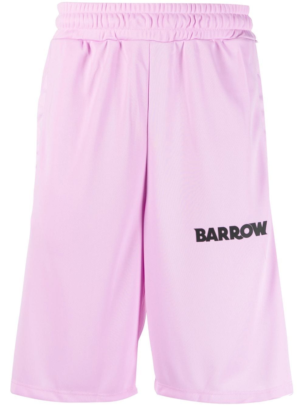 Shop Barrow Logo-print Side-stripe Shorts In Purple