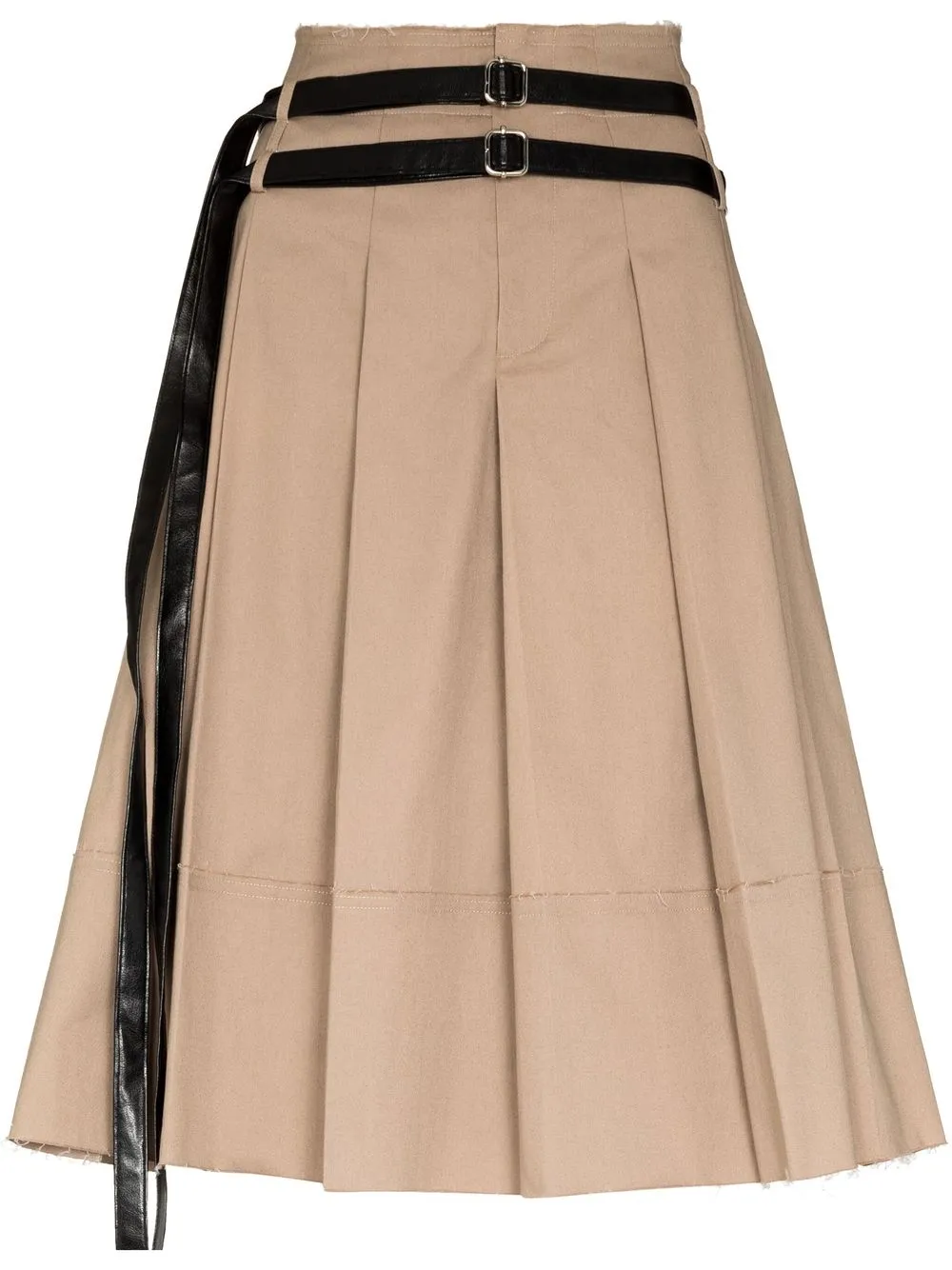 

Juneyen double-belted flared skirt - Neutrals