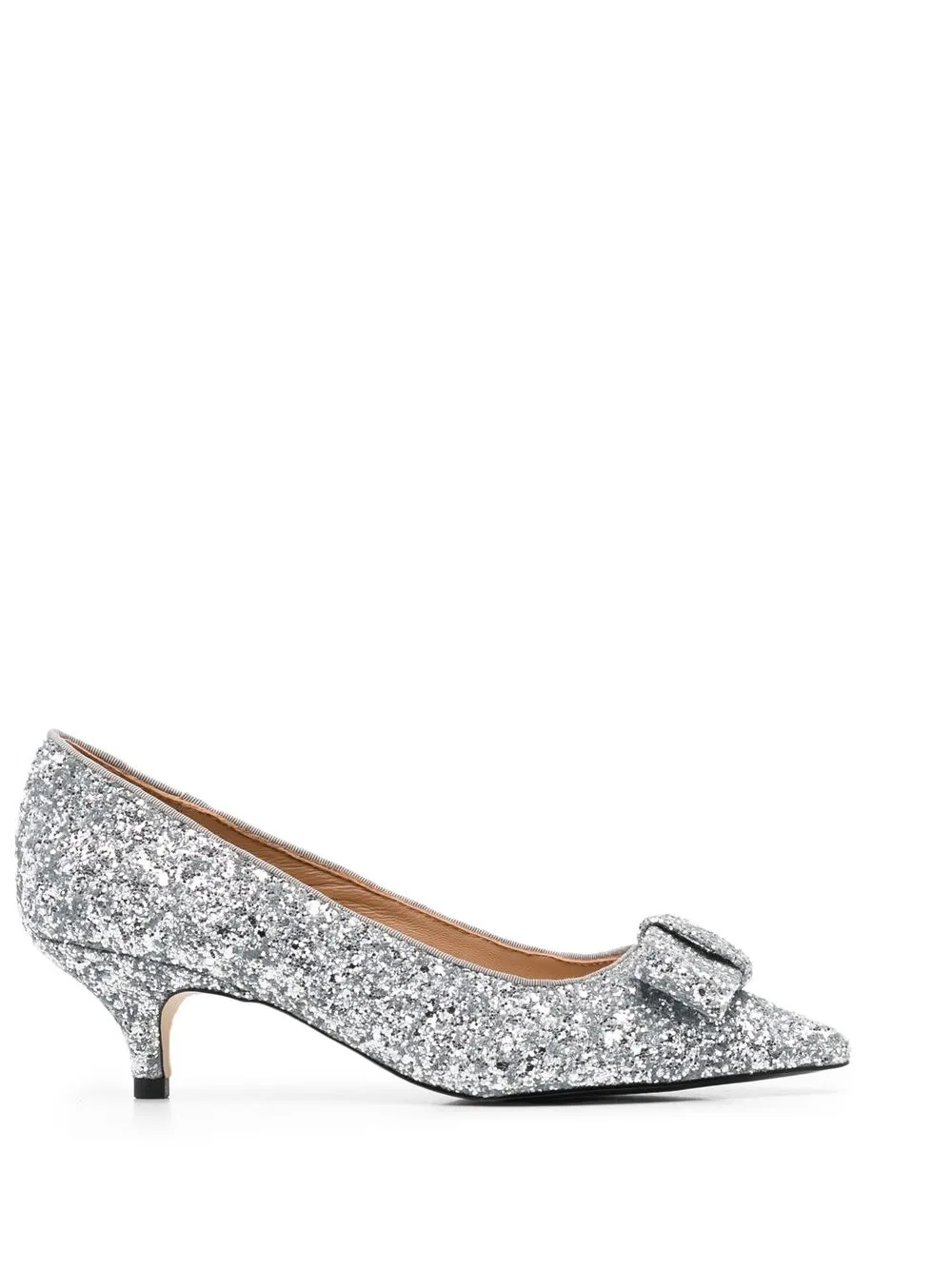 Age Of Innocence Jacqueline 60mm Bow-embellished Pumps In Silver