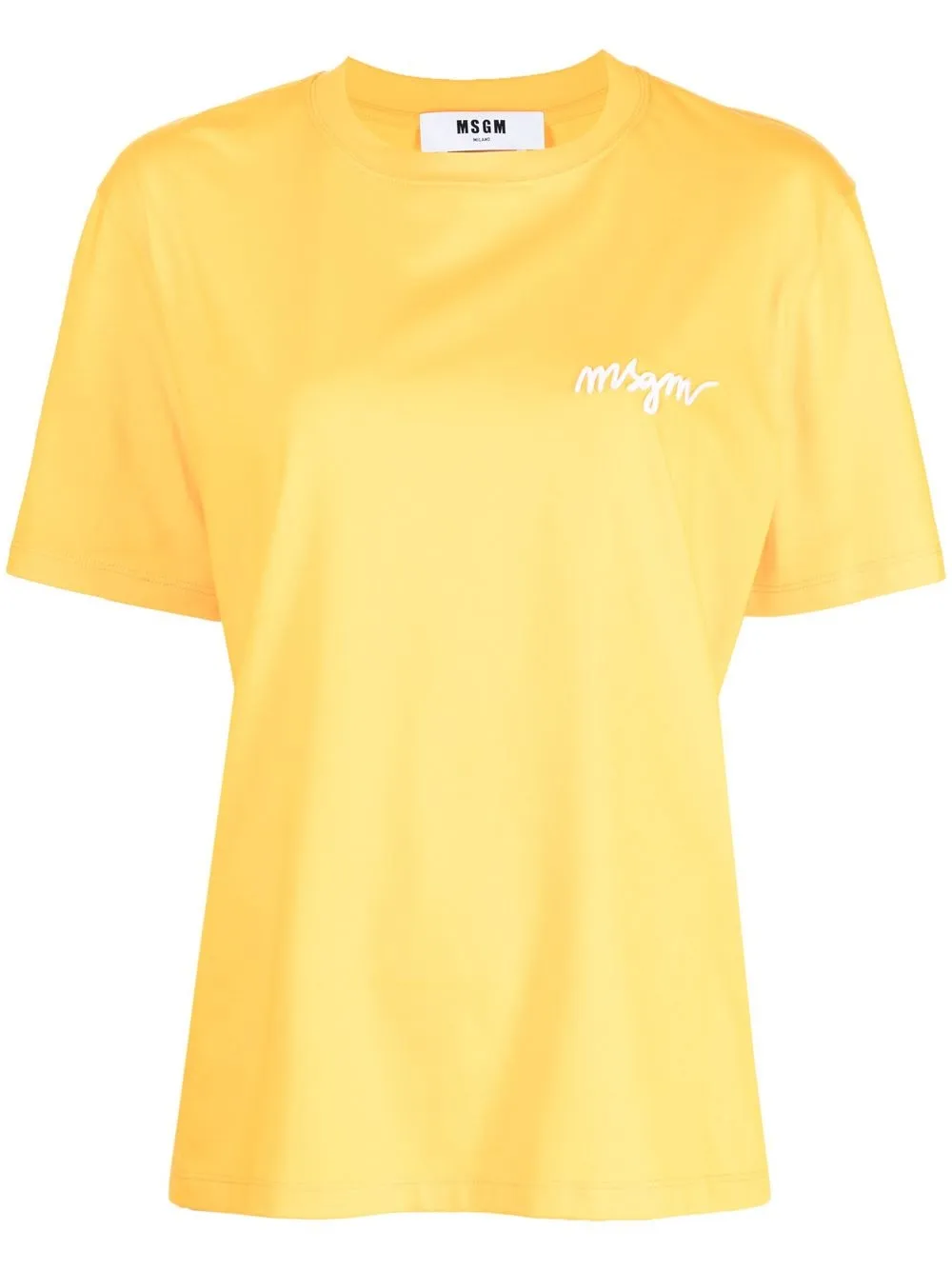 

MSGM playera con logo bordado - Amarillo