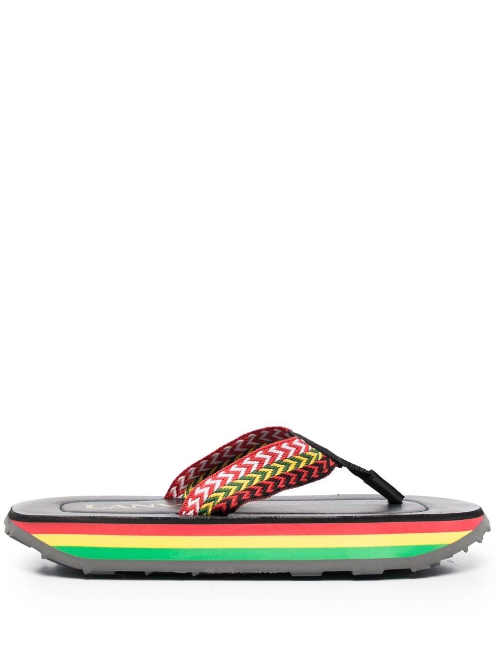 rainbow-print sole flip-flops