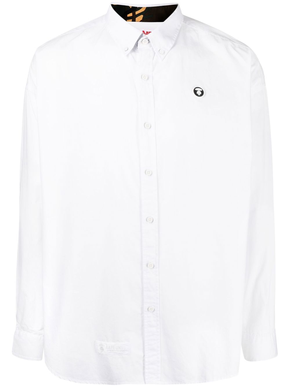 AAPE BY *A BATHING APE® logo-patch long-sleeved shirt - White