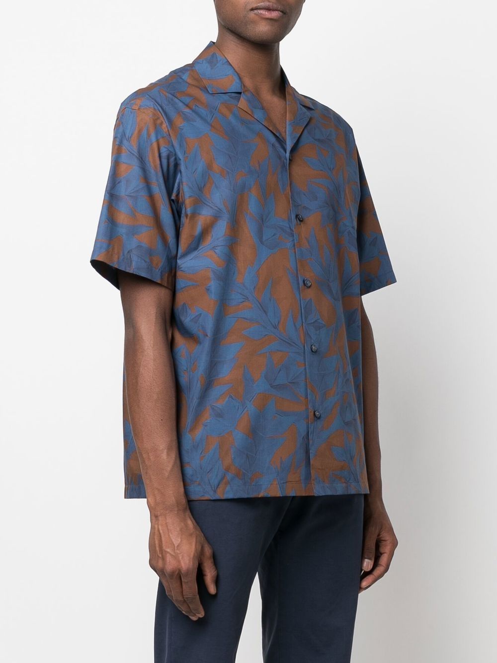 Shop Z Zegna Graphic-print Short-sleeve Shirt In Blue