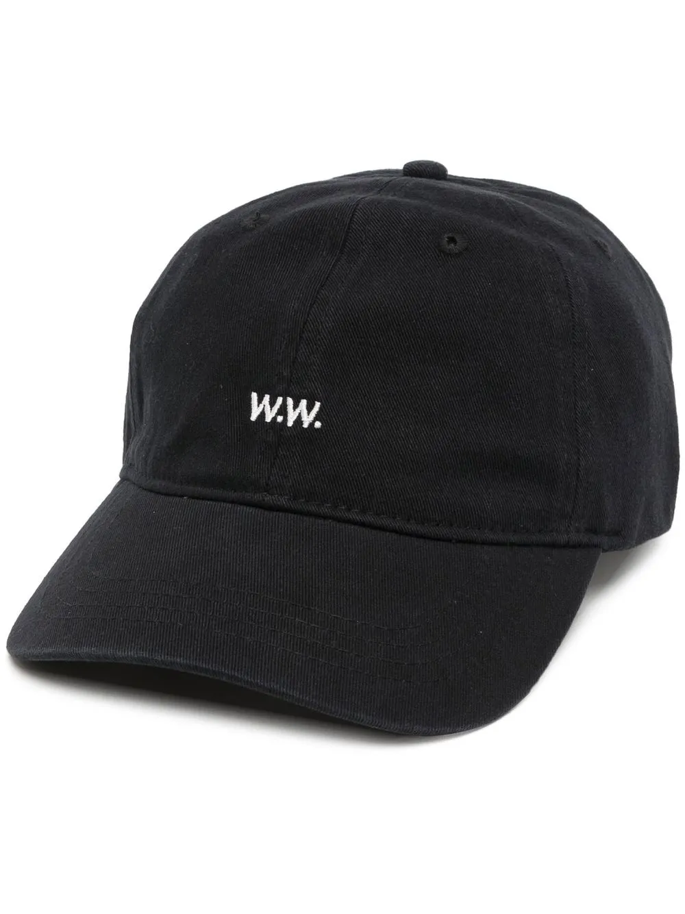 

Wood Wood logo-embroidered cotton cap - Black