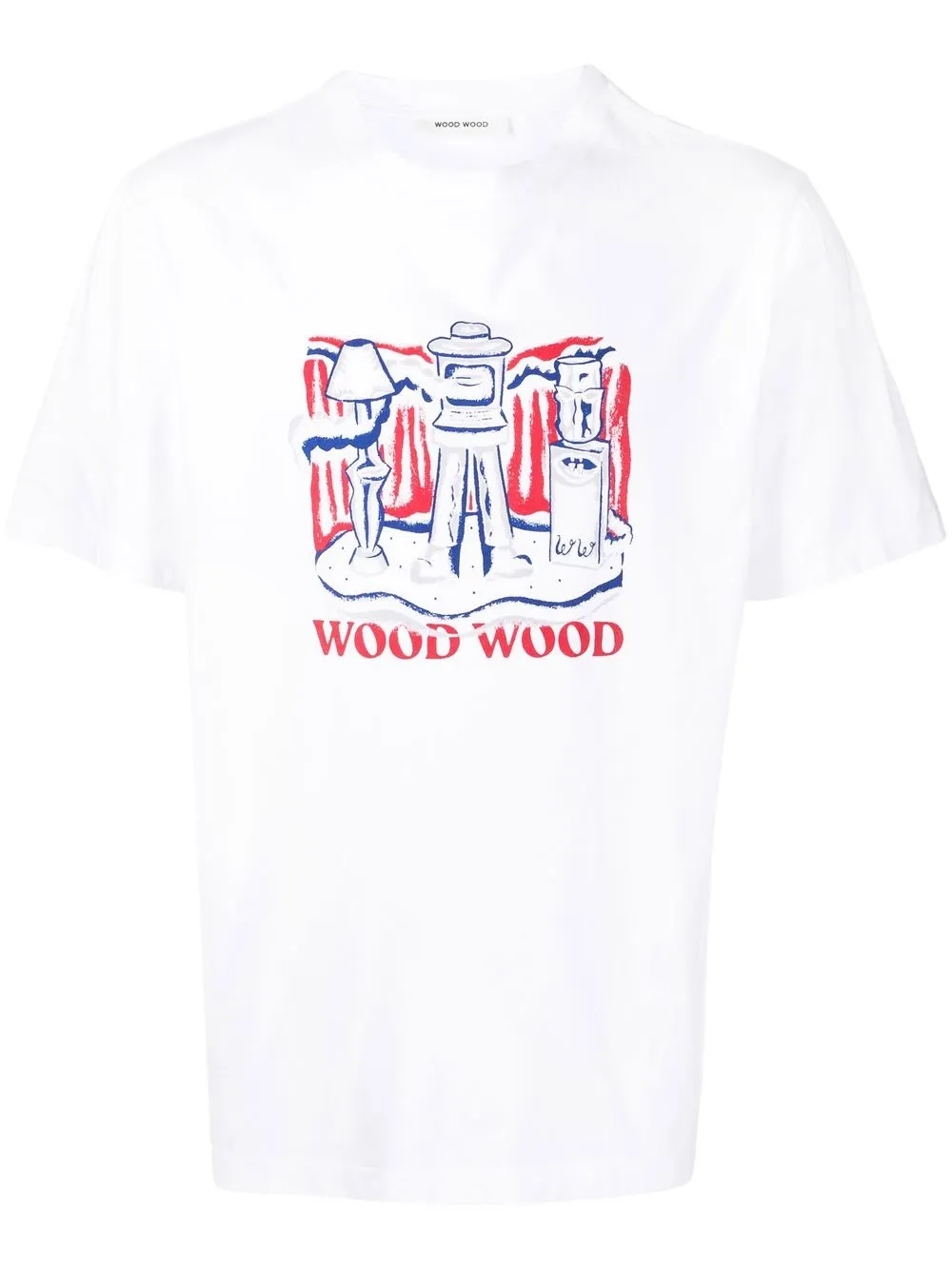 

Wood Wood playera manga corta con logo estampado - Blanco