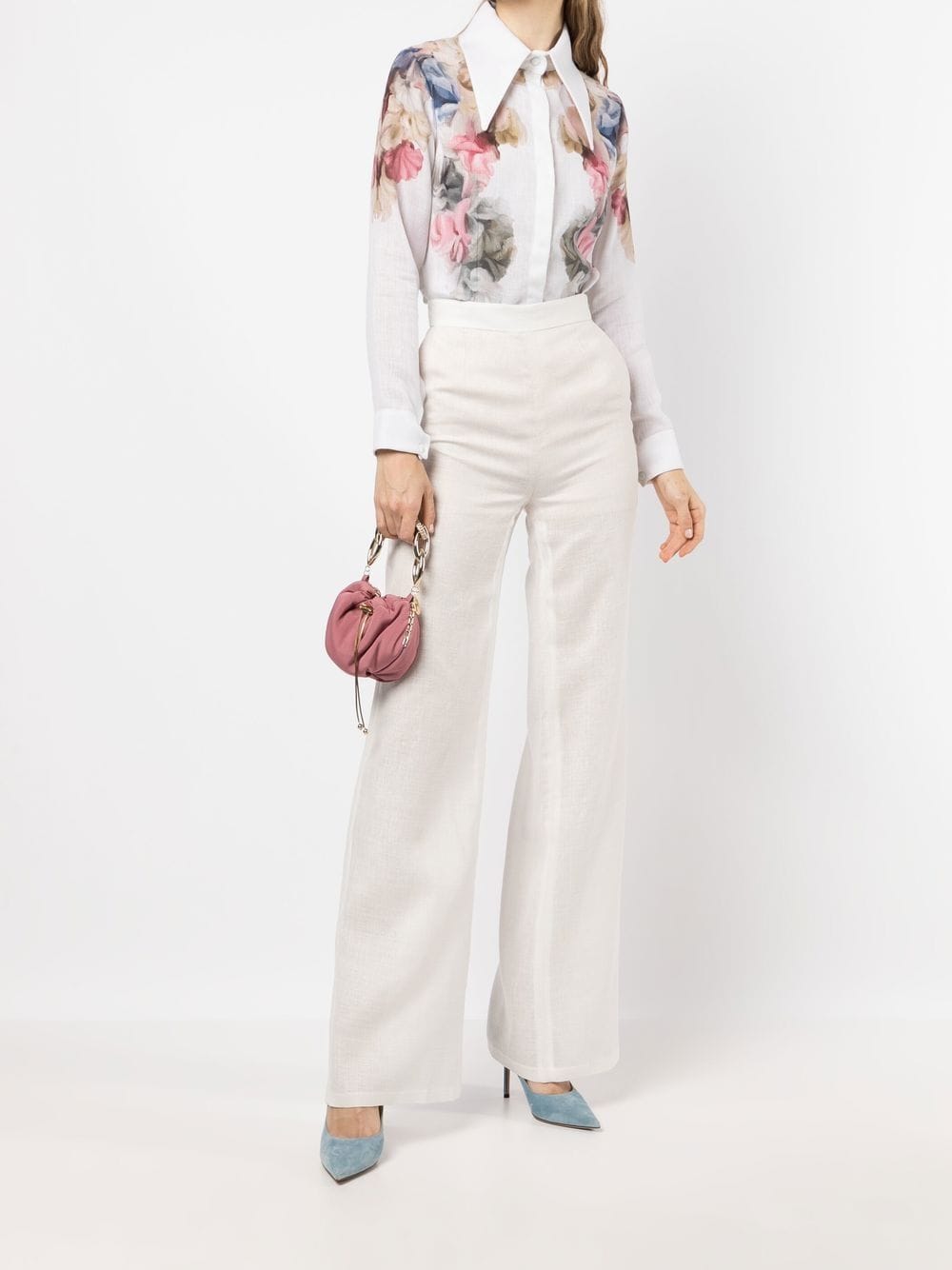 Image 2 of Saiid Kobeisy high-waisted wide-leg trousers