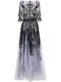 Saiid Kobeisy printed beaded evening dress - Black