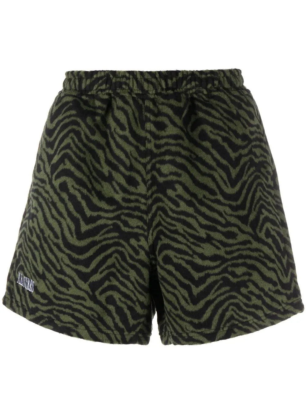 

Pleasures Breaker Fuzzy striped shorts - Green