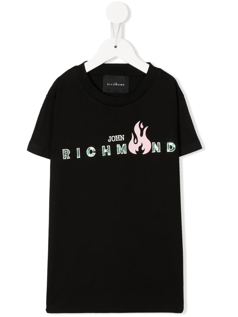 

John Richmond Junior logo print T-shirt - Black