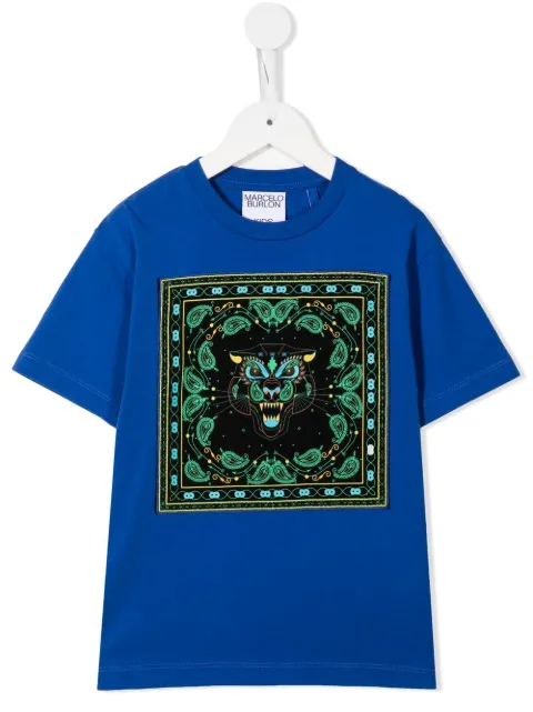 Marcelo Burlon County Of Milan Kids Bandana Tiger printed T-shirt