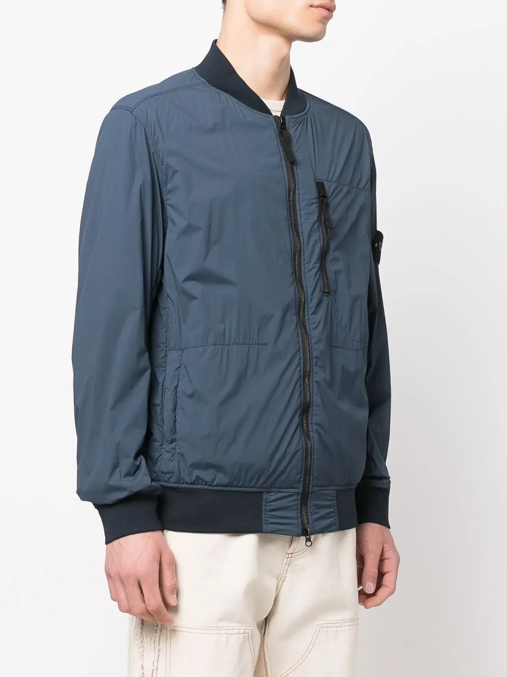 Stone Island Compasspatch Bomber Jacket In Blue ModeSens