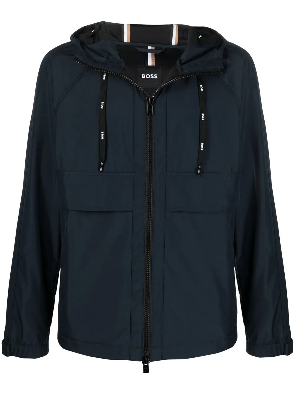 

BOSS water-repelent hooded shell jacket - Blue