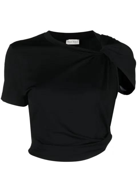 Magda Butrym playera corta con cuello asimétrico