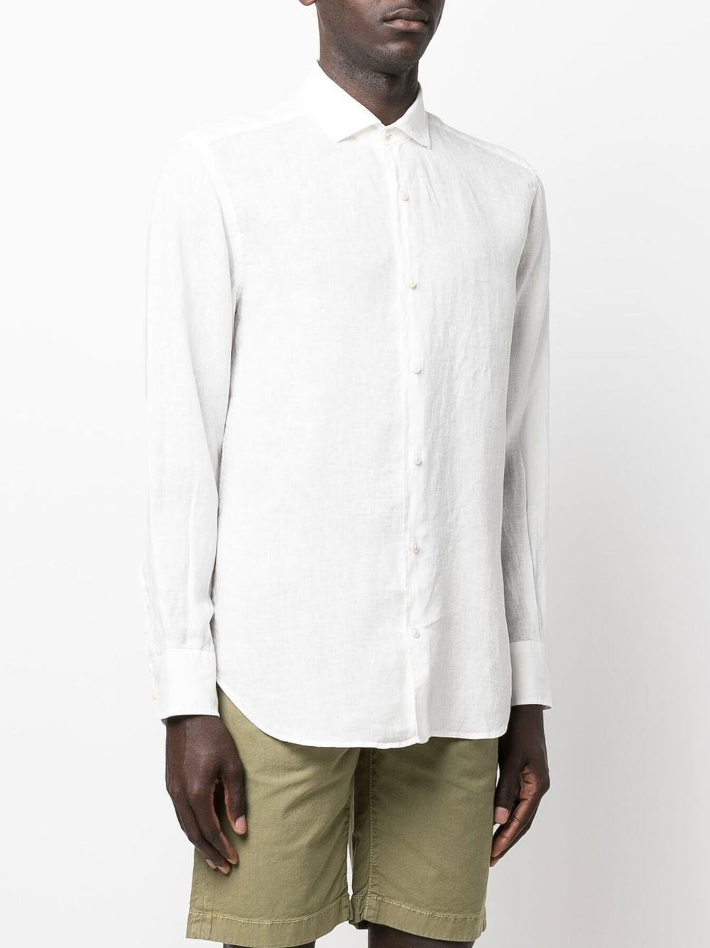 Shop Mc2 Saint Barth Button-up Long-sleeve Shirt In White