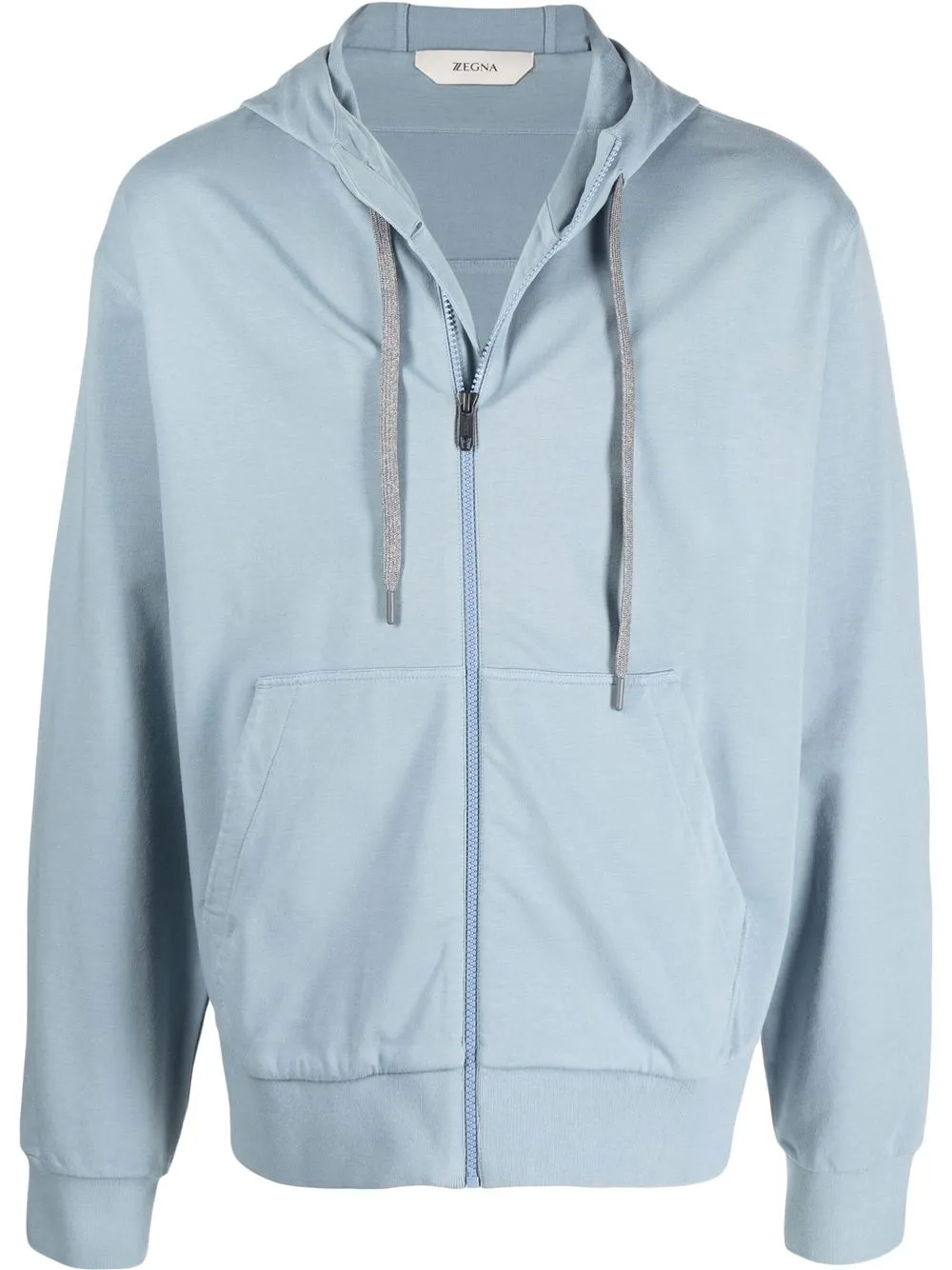 

Zegna hoodie con cordones y cierre - Azul