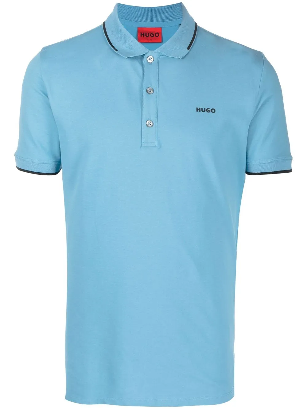 

HUGO playera tipo polo con logo estampado - Azul