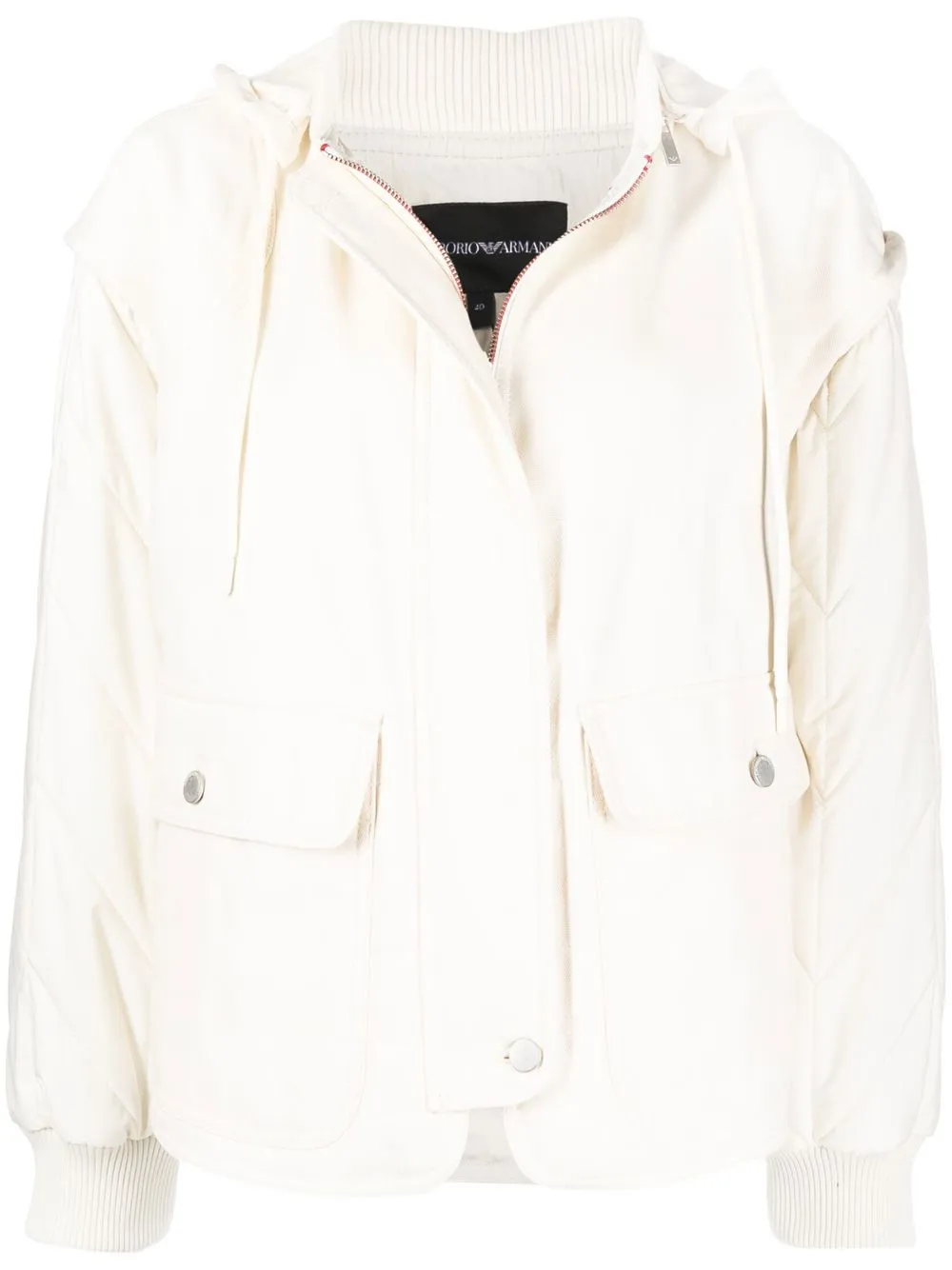 

Emporio Armani logo-print detachable-sleeve jacket - Neutrals