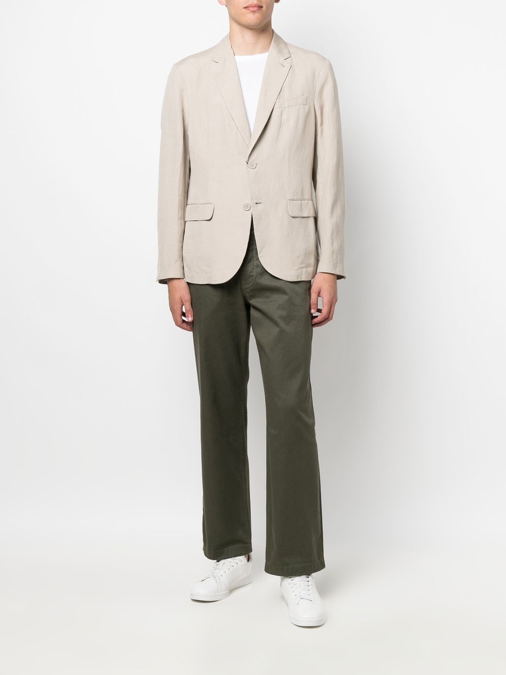 Armani Exchange Blazer met enkele rij knopen - Beige