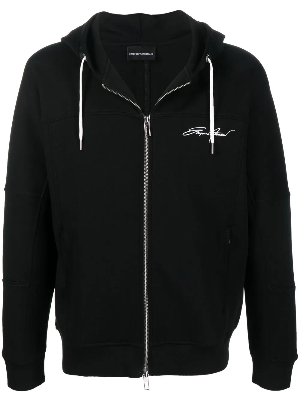 

Emporio Armani hoodie con cierre y logo estampado - Negro