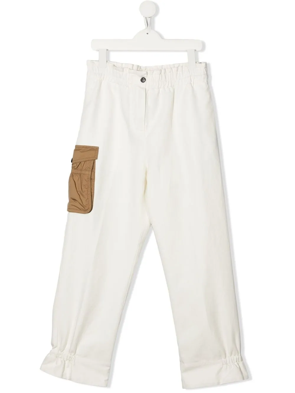 

Moncler Enfant cargo-pocket tapered trousers - White