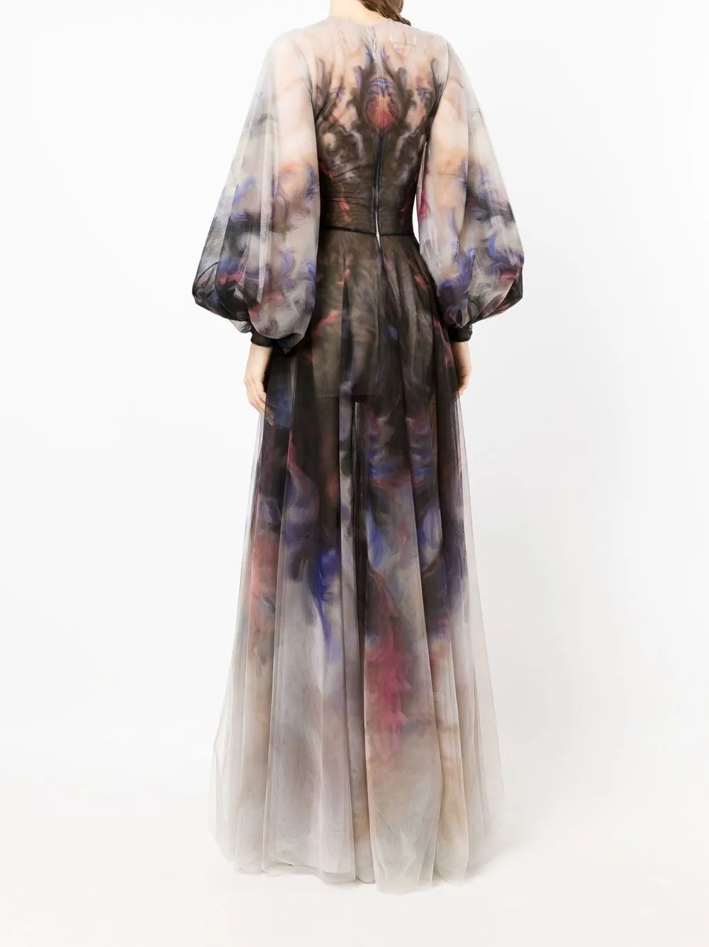 Saiid Kobeisy Printed Evening Gown In Black