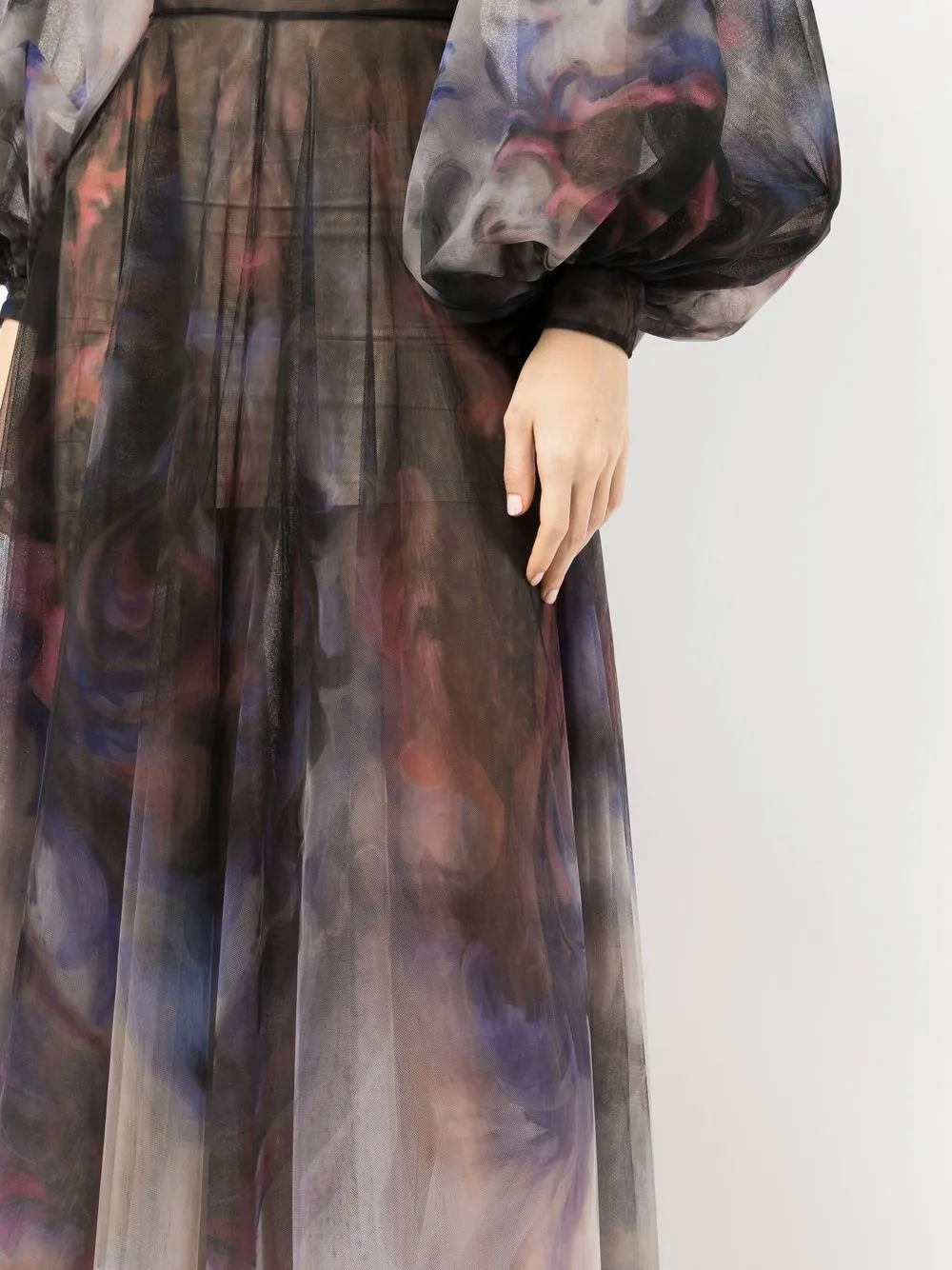 Saiid Kobeisy Printed Evening Gown In Black