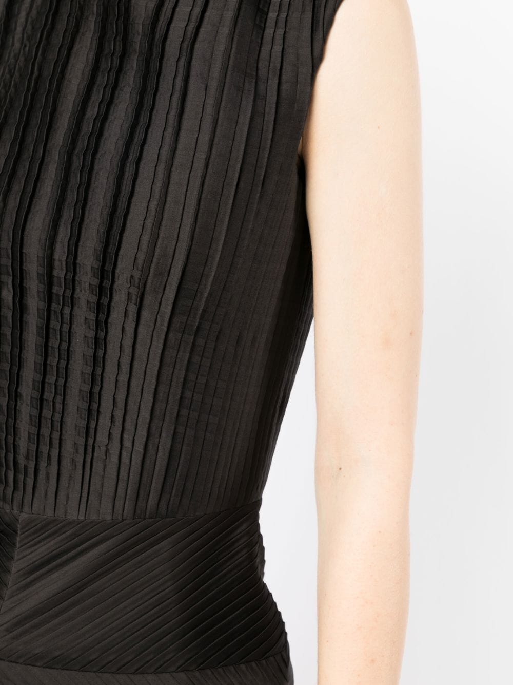 Saiid Kobeisy Plissé-effect Satin Midi Dress In Black | ModeSens